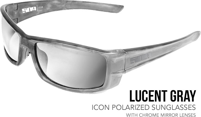 509 Lucent Gray Icon Lunettes de soleil polarisées avec verres miroir chromés